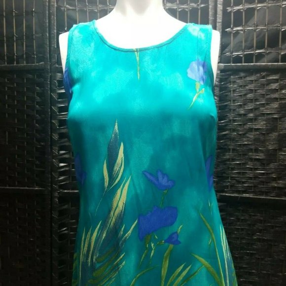 Vintage Sherri Martin Dress Sleeveless Shift Blue - Picture 1 of 8